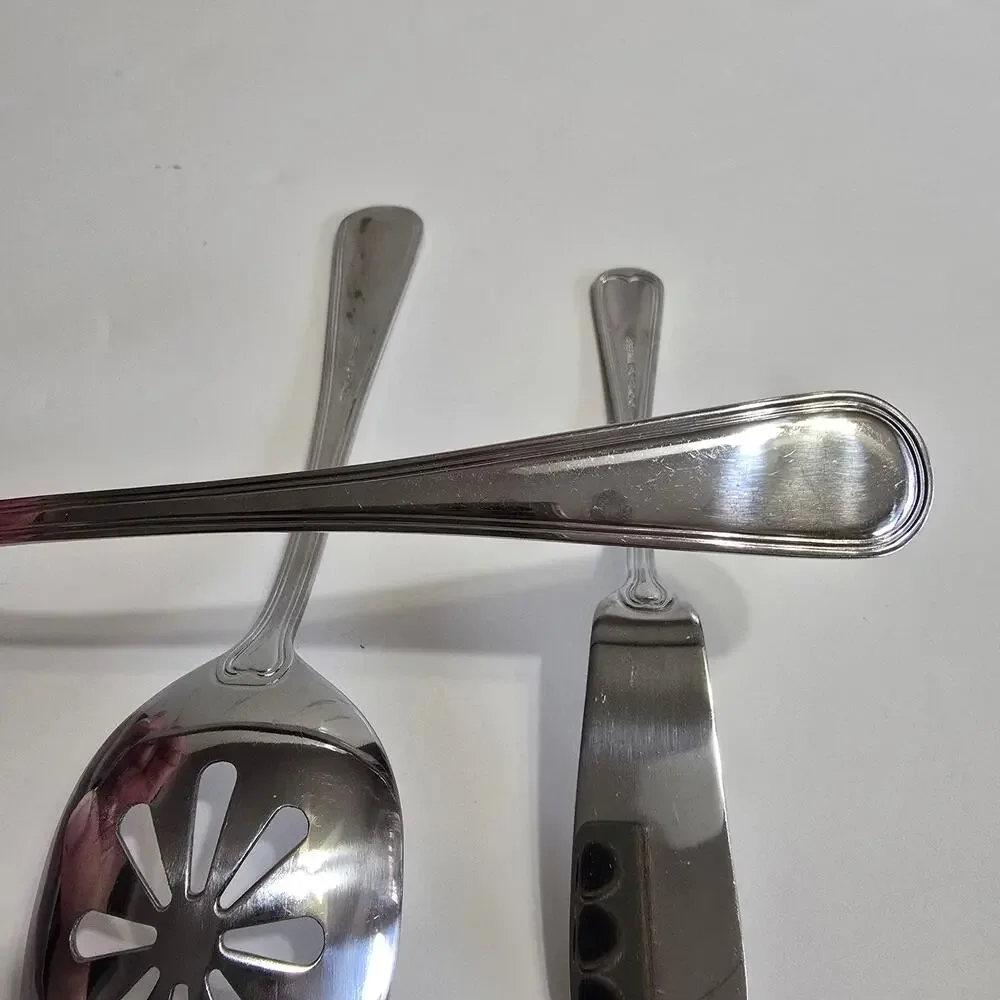 TOWLE Stainless Flatware 3 Piece Serving STRATFORD Spoons Butter Knife